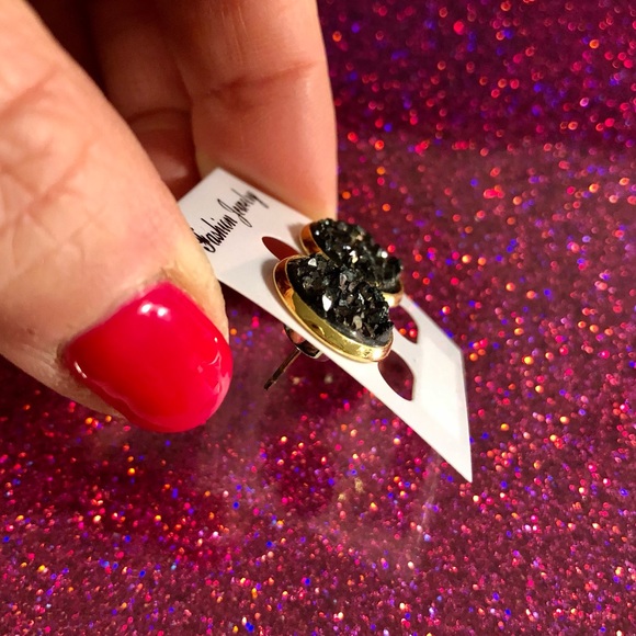 Gorgeous Brown Druzy Earrings - Picture 3 of 4